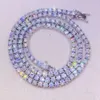 Feine 925 Sterling Silber Vvs Moissanit Tennis Halskette Diamant Mossanit Kette