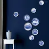 Dekorativa figurer kinesiska stilplattor vägg hängande rätter blå och vit porslin konst keramisk platta hem el studio dekoration