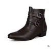 Boots Men Winter Leather Short Boot British Style Shoes Flat Heel Work Motorcycle Casual Ankle Wed512