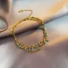 Designer Gold Steel Anklets Colver Jewelry New Design Cleef con un regalo perfetto per il temperamento e le donne consapevoli in stile a doppio strato attraverso