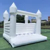 منزل ترتد أبيض قابلين للنفخ القلعة نطاط القلعة الكاملة PVC كبيرة تجارية نطاط منزل القفز السرير للأطفال مع منفاخ