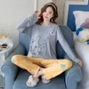 Autumn Cute Cartoon Totoro långärmad pyjamasuppsättningar för kvinnor sömnkläder kostym pajama femme pijama mujer hemkläder hemkläder 201113262k