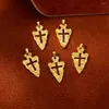 Encantos de aço inoxidável 5 peças pingentes para mulheres cor ouro charme lua folha colar acessórios jóias presente atacado