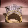 Grande bague pentagramme en pierre de Zircon scintillante, style Hip Hop, étoile, pour femmes et hommes, bijoux à la mode, bague de fiançailles de mariage, nouvelle collection 2020, 241a