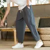 Pantalons pour hommes mode coréenne coton lin mince doux Joggers décontracté respirant pantalons de survêtement japonais Streetwear pantalon