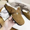 Tasarımcı Sandal Kış Klasik Kürk Terlik Ayakkabı Boston Yumuşak Ayak Terlik Kadın Kar Terlik Terlik Ayakkabı