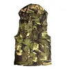 Herenvesten Mouwloos jack Trendy bedrukt vest met ritssluiting Ademend vest met capuchon Warm voor dagelijks gebruik