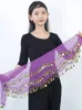 Stage Wear Chiffon Female Arab Dance Hip Scarf Woman Latin Sequins Costume Sari Women For Weddings Jazz Tassels Clothes