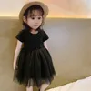 Girl Dresses Girls Gown Dress Princess Black Short Sleeves Glitter Summer Tutu Wedding Birthday Party Costume Prom Baby