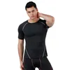 Camisetas para hombres Camisa de vestir de berenjena Moda de verano para hombre Casual Culturismo Deporte Fitness Fondo con banda