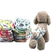 Dog Apparel Pet Soft Washable Female Diapers Cartoon Print Panties Reusable For Heat Cycle