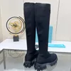 Diseñador Otoño/Invierno Calcetines de mujer Suela gruesa Moda Triángulo invertido Botas elásticas de punto sexy