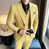 Męskie garnitury Wysokiej jakości S-5XL (Blazer Vest Funtsers) Business Casual British High-end Simple Wedding Gentleman Trzyczęściowy garnitur
