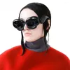 Óculos de sol punk y2k para mulheres homens óculos exclusivos inflados quadro grosso quadrado óculos de sol hip tons gafas