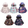 Chaquetas Kruleepo niños Otoño Invierno Floral acolchado abrigo abajo chaqueta bebés niñas niños cálido con capucha botón prendas de vestir exteriores ropa