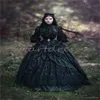 Princess Black Victorian Gothic Wedding Dress 2024 Masqurade Renaissance Colonial Retro Bridal Gown Rococo Costume Medieval Fantasy Vampire Vestidos de Novia