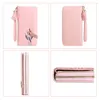 Wallets Fashion Flower Printed Buckle Zipper Long Wallet Multi-Purpose Large Capacity Purse Money Storage Supplies