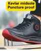 Stövlar säkerhetskor mäns anti-smashing stål tå punktering bevis byggnad arbete mode casual svart läder höga topp sneakers