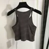 Embroidery Pattern Tank T Shirts Women Designer Tops Ladies Sexy Sling Vest Tops With Chest Padded