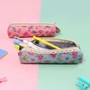 Forest Wind Elegant Pencil Case Cute Korean Stationery Box Canvas Fabric Vintage Flowers Dots Storage Bag