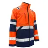 Jackets masculinos de alta visibilidade da jaqueta de lã refletiva com capuz de retalhos de tampa de inverno de dois tons casaco de roupas de trabalho hi vis work wear yq231025