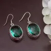 Brincos pendurados Hermosa Vintage Trendy Natural GreenTopaz para mulheres 1 1/2 polegada A845