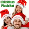 Gorro/bonés de crânio ano novo chapéu de natal vermelho pelúcia engrossado chapéus de papai noel para crianças adultas inverno natal bonés festivos decorações de festa de natal presentesl231025