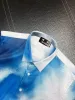Chemises habillées en coton pour hommes imprimé à l'encre à manches courtes Camisas Masculina décontracté coupe cintrée chemise d'affaires pour hommes 101660