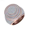 Yellow Gold Men's Ring in Hip-hop Style Rapper's Choice at Factory Price Available with Precious White Natural Diamond
