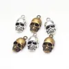 100Pcs silver Byonze 3D Skull Pendant Charms Vintage Zinc Alloy For Jewelry Makings 12x20mm3005