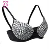 Discoteca Dance Party Wear Argento Diamante Cristallo Gemma Perline Soutien Gorge Reggiseno sexy Push Up Bralette Top Encaje Reggiseno Femme X209t