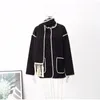 Autumn and Winter Seasons Women's Jackets with Fringe Scarf Collar Wool Embroidery Loose Relaxed Fashion Women's Office Available in Various Colors