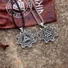 Porte-clés rétro double face mythologie nordique runes porte-clés hommes antique acier vikings symbole slave porte-clés talisman bijoux masculins