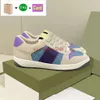 Luxury casual shoes Classic Vintage Screener Dirty Leather Web designer Sneaker white beige ebony green obsidian grey strawberry printed men women sneakers 43221