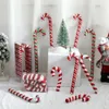 クリスマスの装飾6PCSクリスマスツリーの装飾品の大きなキャンディケインの松葉杖ハンギングペンダントホームパーティーの好意年キッズギフトナビダッド231025