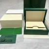 Scatole per orologi Outlet di fabbrica Scatola verde con borse, libretto e carta, custodie per orologi da donna di lusso personalizzate, regalo da uomo