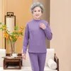 Women's Two Piece Pants Middle-aged Thermal Underwear Grandma Winter Women Long Johns Sets Fleece Keep Warm Set Cold Weather Size L To 4XL