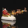 Dekoracje świąteczne Innodept12 Santa's Sleigh and Renifers Asortment Assortment Świąteczne Dekoracja Akcesoria Muzyczna LED Świąteczna kolekcja wakacyjna figurina 231025
