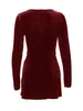 Casual Dresses Women Y2k Velvet Mini Dress Long Sleeve Sweetheart Neck Aline Corset Sexy Bodycon Cocktail Short Clubwear