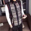 designer mens vest plaid puffer vest bodywarmer down cotton mens gilet sleeveless winter jacket coat