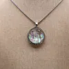 Kedjor Fashion Inlaid Rhinestone Natural White Shell Abalone Flower Charm Pendant Women's Necklace Jewelry Gift 1PC