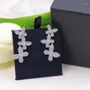 Boucles d'oreilles papillon de haute qualité pour femmes, bijoux exquis, accessoires de fête de mariage, cadeau pour fille