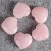 Konst och hantverk Healing Crystal Natural Rose Quartz Love Heart Stone Chakra Reiki Party