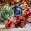 Decorações de Natal 60cm Ao Ar Livre Natal Inflável Decorado Bola LED Luz Xmas Árvore Decore PVC Bola Brilhante Decoração de Natal Presente Drop 231024