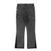 Mens Jeans High Street skarvade fläckiga bläck Micro Flare -byxor för män Cleanfit Casual Washed Baggy Straight Denim Trousers Y2K 231025