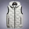 Gilet da uomo 2023 Gilet invernale Casual da uomo Giacca calda senza maniche Cappotto alla moda con cappuccio Gilet autunnale Cappello