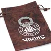 Pendentif Colliers Nordic Viking Amulette Drgon Dreki Jormungand Collier en acier inoxydable avec sac cadeau Rune