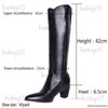 Bottes 2023 hiver femmes bottes occidentales noires talons épais bottes hautes chaussures mode sans lacet bout pointu bottes de cow-girl T231121