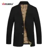 남자 재킷 Vinrumika 2023 유럽 남자 스프링 캐주얼 브랜드 블랙 블레이저 코트 남자 가을 100% 순수한 면화 카키 블레이저 슬림복 재킷 yq231025
