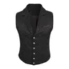 Mäns västar Mens Victorian Suit Vest Men Steampunk Gothic Medieval Jacquard Double Breasted ärmlös Waistcoat Party Halloween Costumes